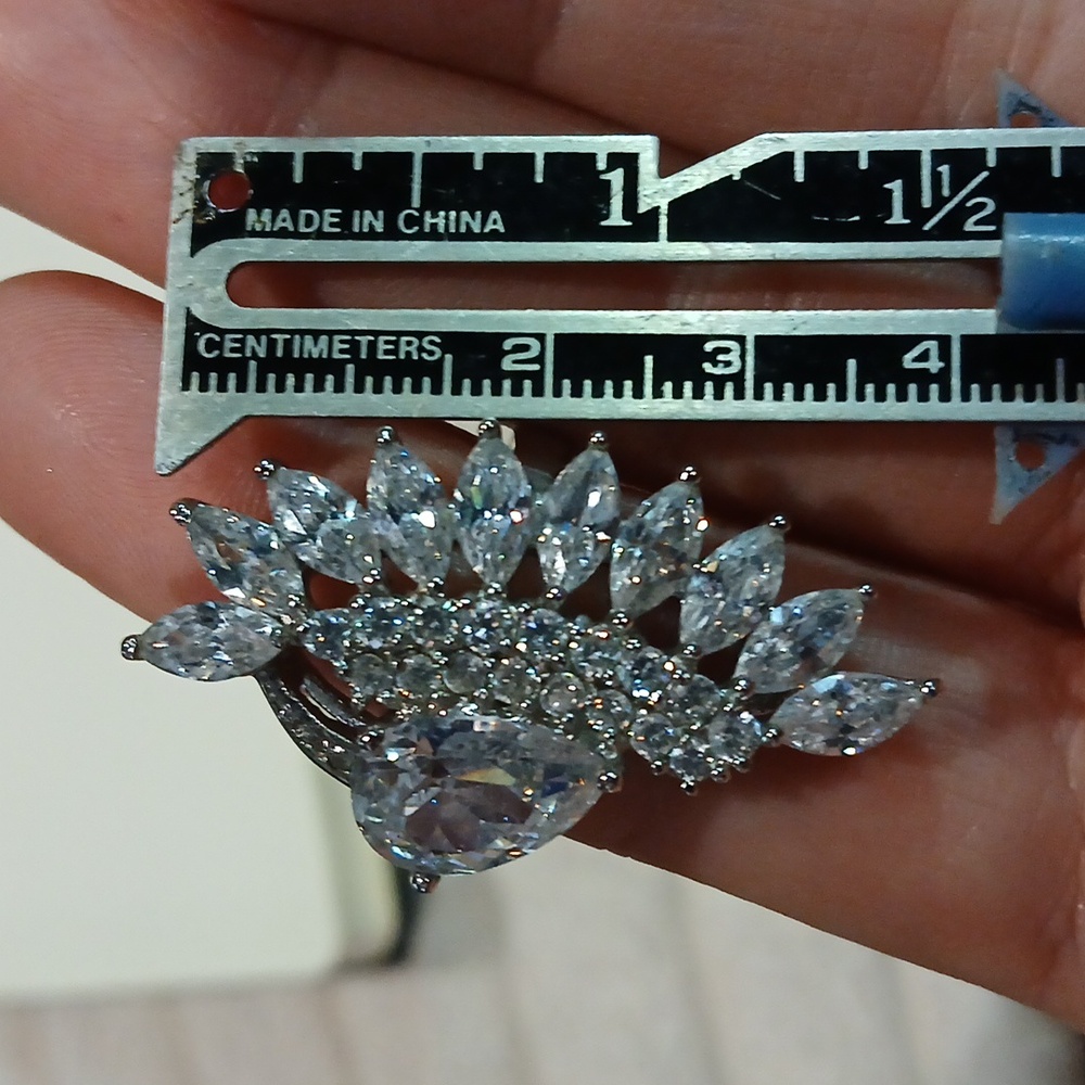 Sterling Silver Sparkling Wave Statement Ring Bol… - image 5